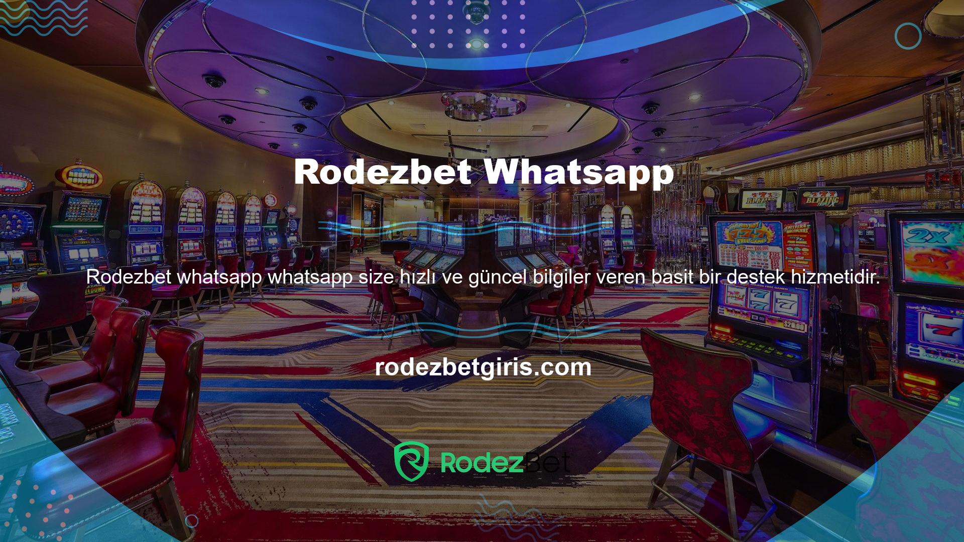 Bu çevrimiçi Casino platformu, kullanıcı sorularını yanıtlamak için Whatsappı sistemine entegre etti